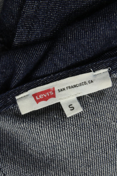 Levis Womens Tank Dress Blue V-Neck Sleeveless Zip Cotton Full Length Size S