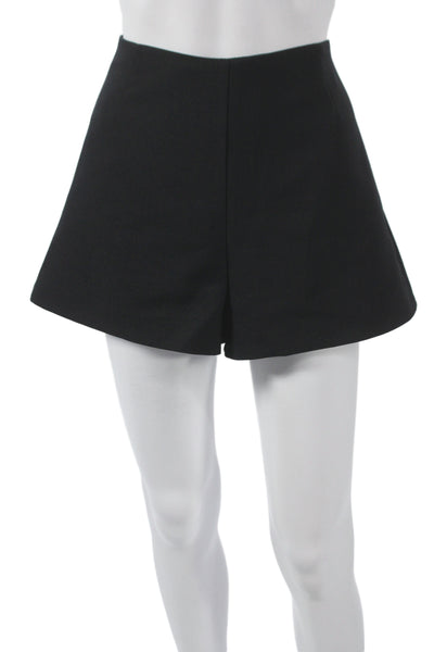 Zara Women Culotte Shorts Black Zip Polyester Blend Size M