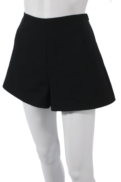 Zara Women Culotte Shorts Black Zip Polyester Blend Size M