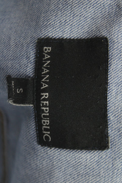 Banana Republic Women Blue Basic Jacket Sleeveless Cotton Size S