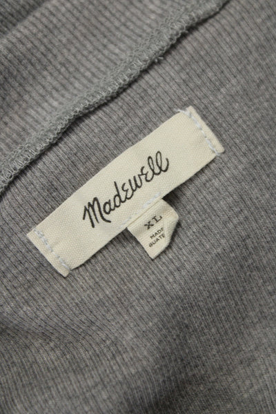 Madewell Womens Basic Gray Short Sleeve T-Shirt Crew Neck Cotton Size XL