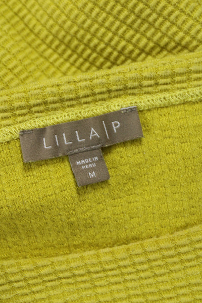 Lilla P Womens Yellow Boat Neck Pullover Sweater Cotton Long Sleeve Size M