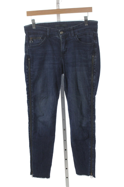 Mac Womens Skinny Jeans Blue Low Rise Button Cotton 25 Inseam Size 27
