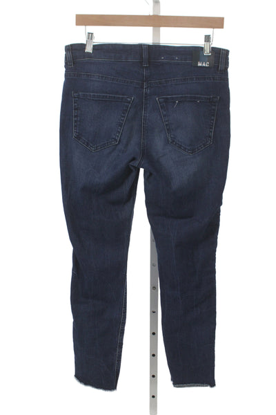 Mac Womens Skinny Jeans Blue Low Rise Button Cotton 25 Inseam Size 27