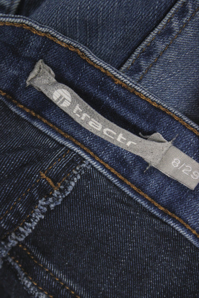 Tractr Women Ankle Jeans Blue Cotton Mid Rise 23 Inseam Size 29