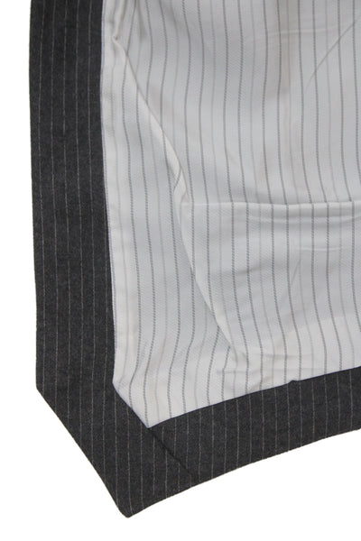 Alexander McQueen Men Gray Wool Striped Vest Size 50