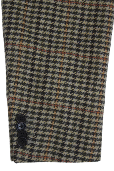 Etro Milano Mens Brown Plaid Cashmere Blazer Button Front Size 50
