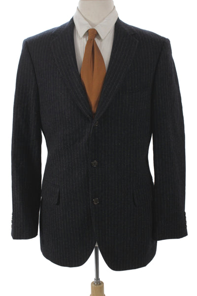 J Crew Men's Gray Striped Wool Button Blazer Size 40