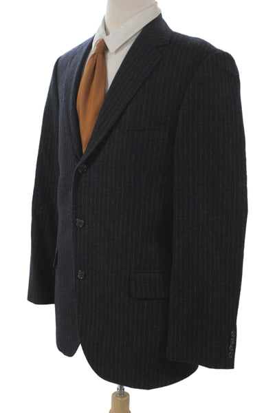 J Crew Men's Gray Striped Wool Button Blazer Size 40