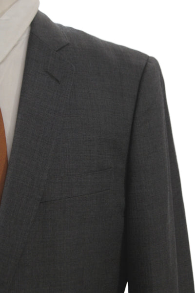 J Crew Mens 2 Piece Suit Jacket Gray 100% Wool Button Solid Size 40