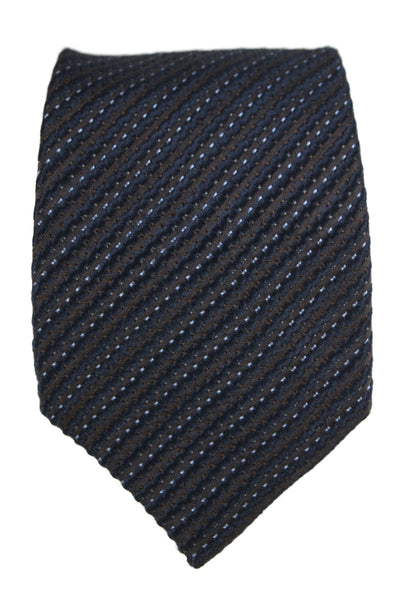 YSL Mens Silk Striped Classic Neck Tie Navy Size OS