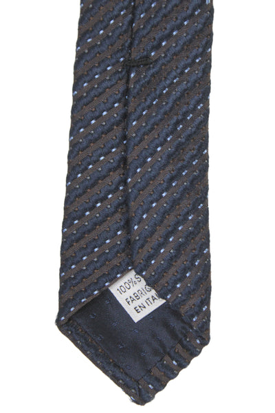 YSL Mens Silk Striped Classic Neck Tie Navy Size OS