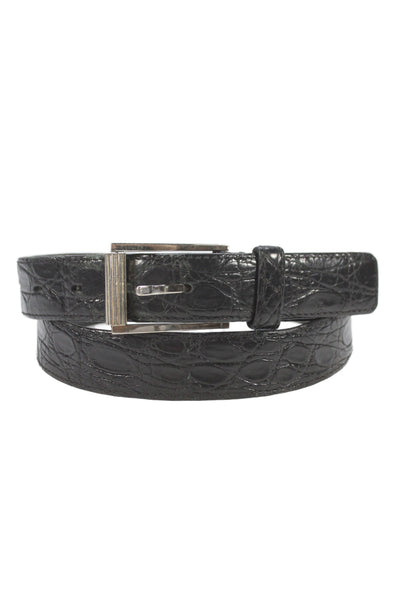 Tom Ford Genuine Crocodile Frame Buckle Belt Black Size 36