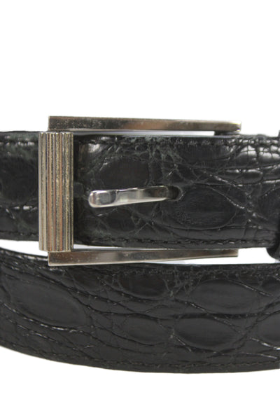 Tom Ford Genuine Crocodile Frame Buckle Belt Black Size 36