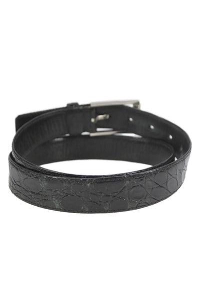 Tom Ford Genuine Crocodile Frame Buckle Belt Black Size 36