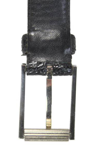 Tom Ford Genuine Crocodile Frame Buckle Belt Black Size 36
