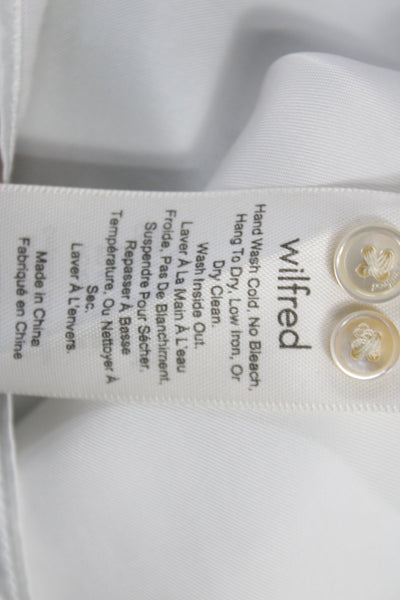 Wilfred Women Cropped Collared Cupro Blouse Long Sleeve White Size S