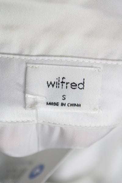 Wilfred Women Cropped Collared Cupro Blouse Long Sleeve White Size S