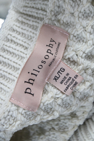 Philosophy By Republic Womens Sweater Ivory Long Sleeve Round Neck Size XL