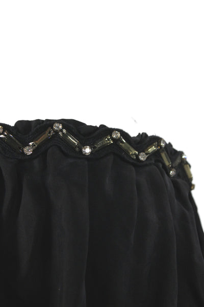 Sonia Rykiel Womens Maxi Dress Off Shoulder Black Zip Mid Calf Size 38