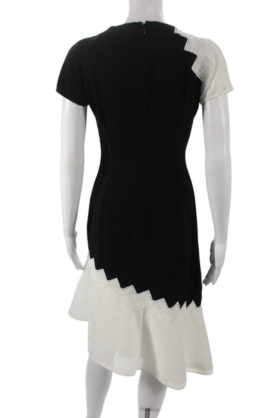 Jonathan Simkhai Womens Sheath Dress Black Short Sleeve Round Neck Size 6