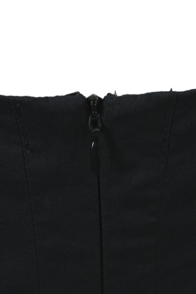 Staud Women Fit & Flare Black Square Neck Sleeveless Long Cotton Dress Size 4