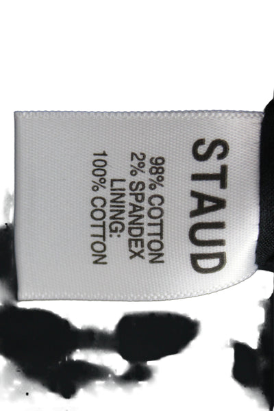 Staud Women Fit & Flare Black Square Neck Sleeveless Long Cotton Dress Size 4