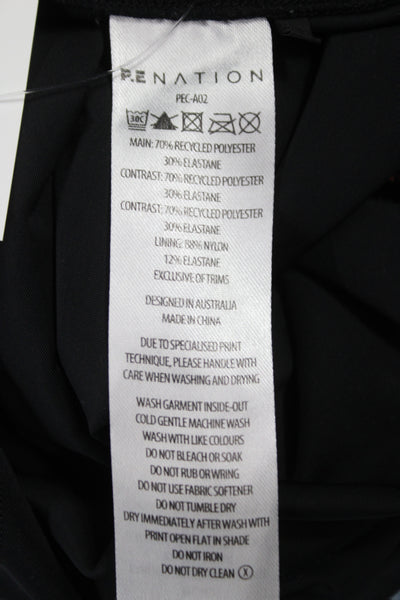 PE Nation Womens Ankle Leggings Black Athleisure 70% Recycled Polyester Size M
