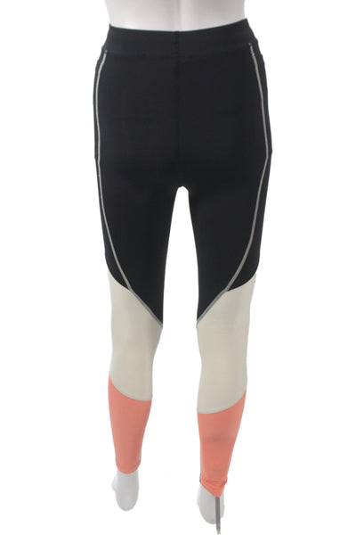 PE Nation Women Black Colorblock Ankle Leggings Athleisure Size S