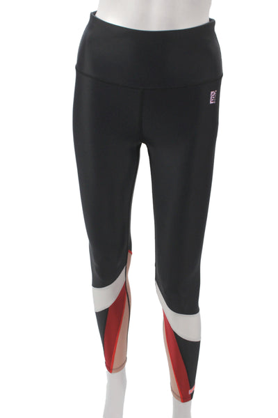 PE Nation Women Black Ankle Leggings 78% Recycled Nylon Athleisure Size M