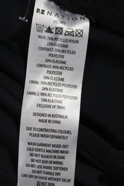 PE Nation Women Black Ankle Leggings 78% Recycled Nylon Athleisure Size M