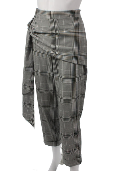 Hellessy Women Ankle Pants Gray Plaid 66% Polyester Zip Inseam 26 Size 8