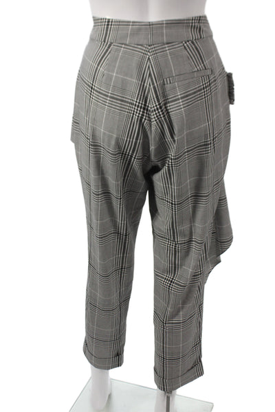 Hellessy Women Ankle Pants Gray Plaid 66% Polyester Zip Inseam 26 Size 8