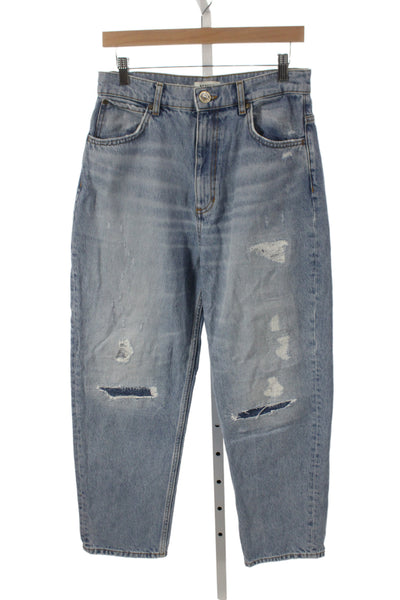 Sandro Women Mom High Rise Blue Cotton Jeans Size 40