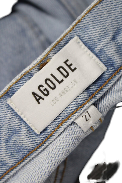 Agolde Women Straight High Rise Blue Jeans Size 27