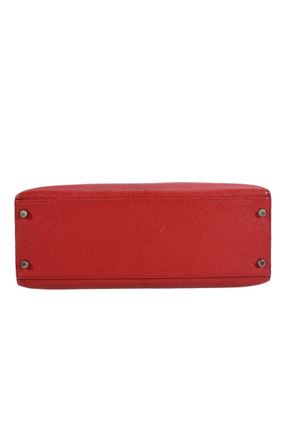 Hermes Womens Palladium Hardware Rouge de Couer Chèvre Kelly 32 Handbag