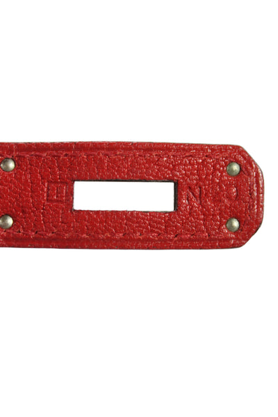 Hermes Womens Palladium Hardware Rouge de Couer Chèvre Kelly 32 Handbag
