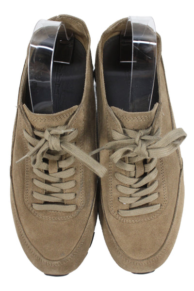 Massimo Dutti Womens Leather Suede Lace Up Sneakers Brown Size 10