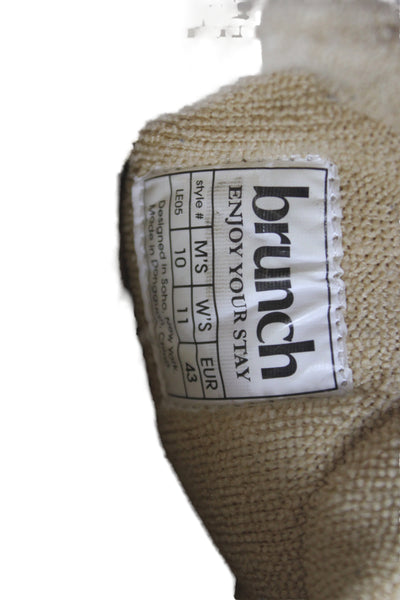 Brunch Womens Polyester Slip On Slippers Tan Beige Size 10