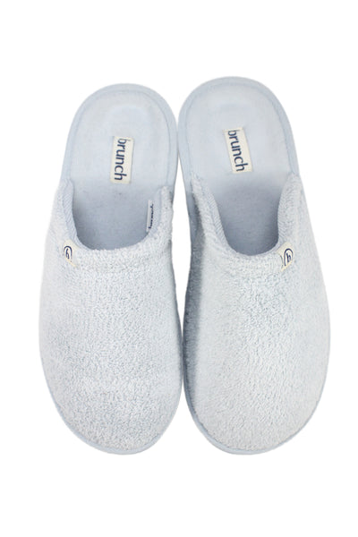 Brunch Womens Polyester Slip On Slippers Baby Blue Size 10