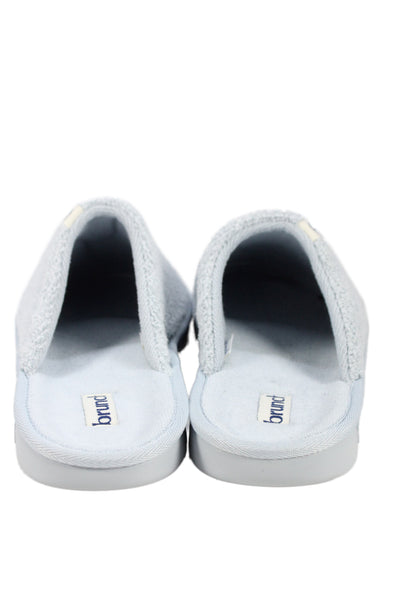 Brunch Womens Polyester Slip On Slippers Baby Blue Size 10
