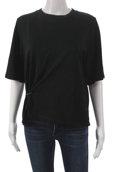 3.1 Phillip Lim Womens Jersey TShirt Black Cotton Crew Neck Short Sleeve Size S