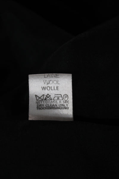 David Pallas Womens Overcoat Black Wool Button Long Sleeve Classic Size S