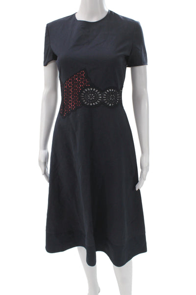 Stella McCartney Womens Fit & Flare Knee Length Black Cotton Dress Size 38