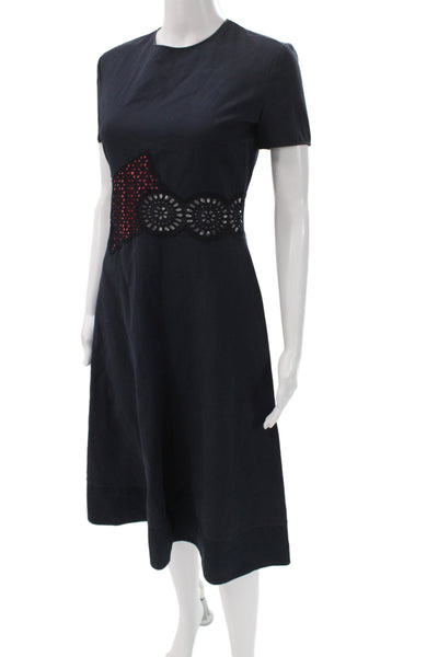 Stella McCartney Womens Fit & Flare Knee Length Black Cotton Dress Size 38