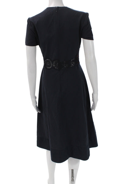 Stella McCartney Womens Fit & Flare Knee Length Black Cotton Dress Size 38