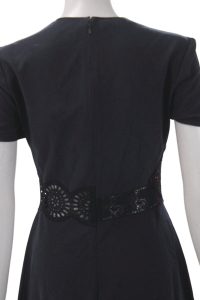 Stella McCartney Womens Fit & Flare Knee Length Black Cotton Dress Size 38