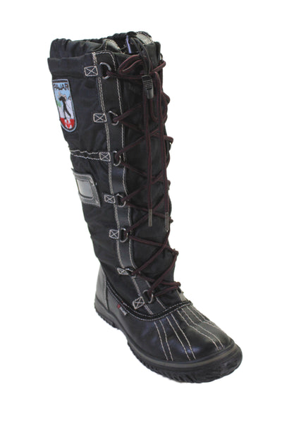 Pajar Womens Lace Up Knee High Waterproof Snow Boots Black Size 6