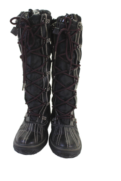 Pajar Womens Lace Up Knee High Waterproof Snow Boots Black Size 6