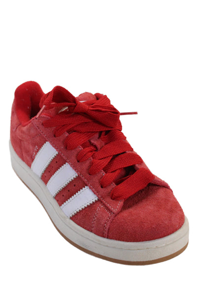 Adidas Mens Suede Lace Up Low Top Campus Sneakers Red Size 8